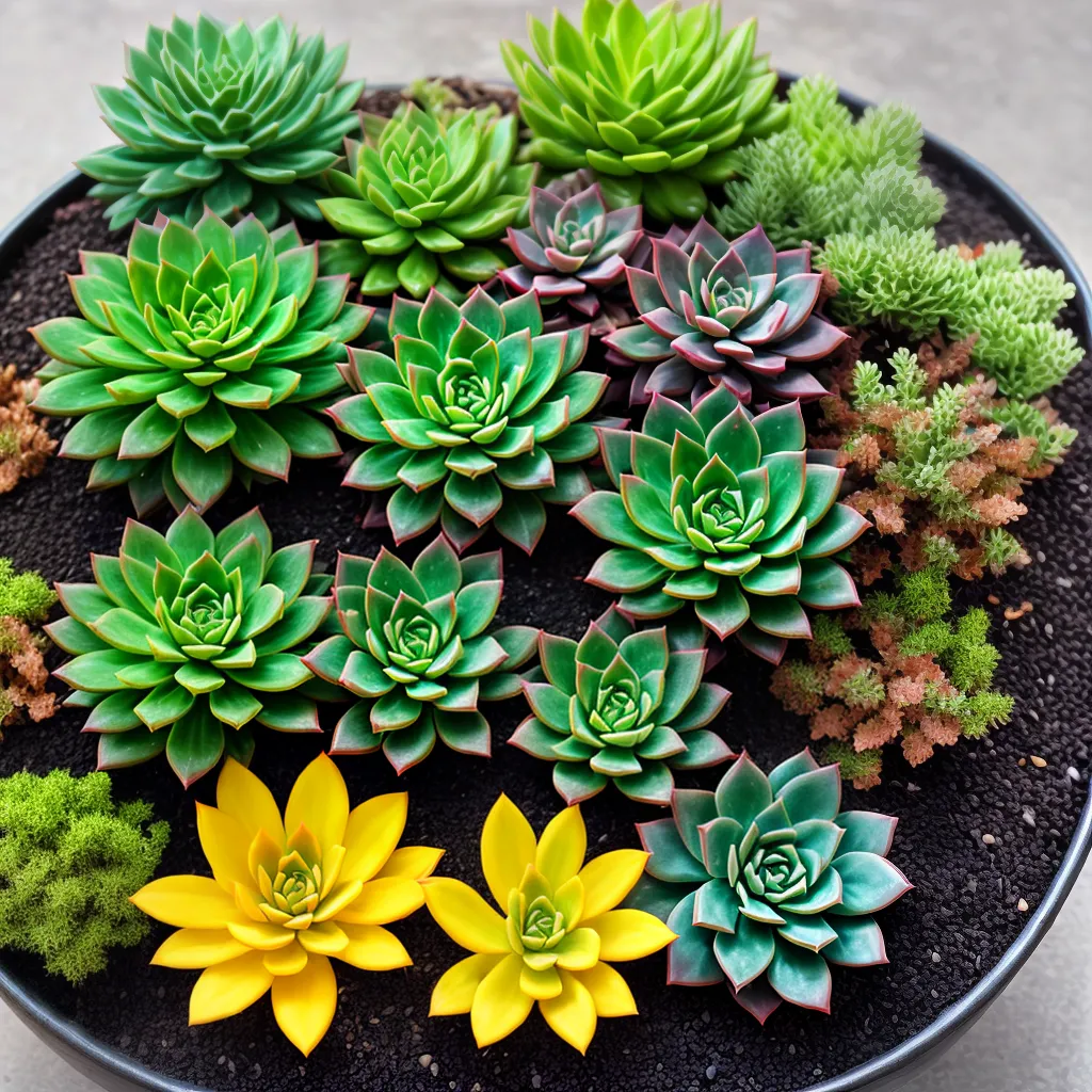 jardim suculentas vibrante saudavel