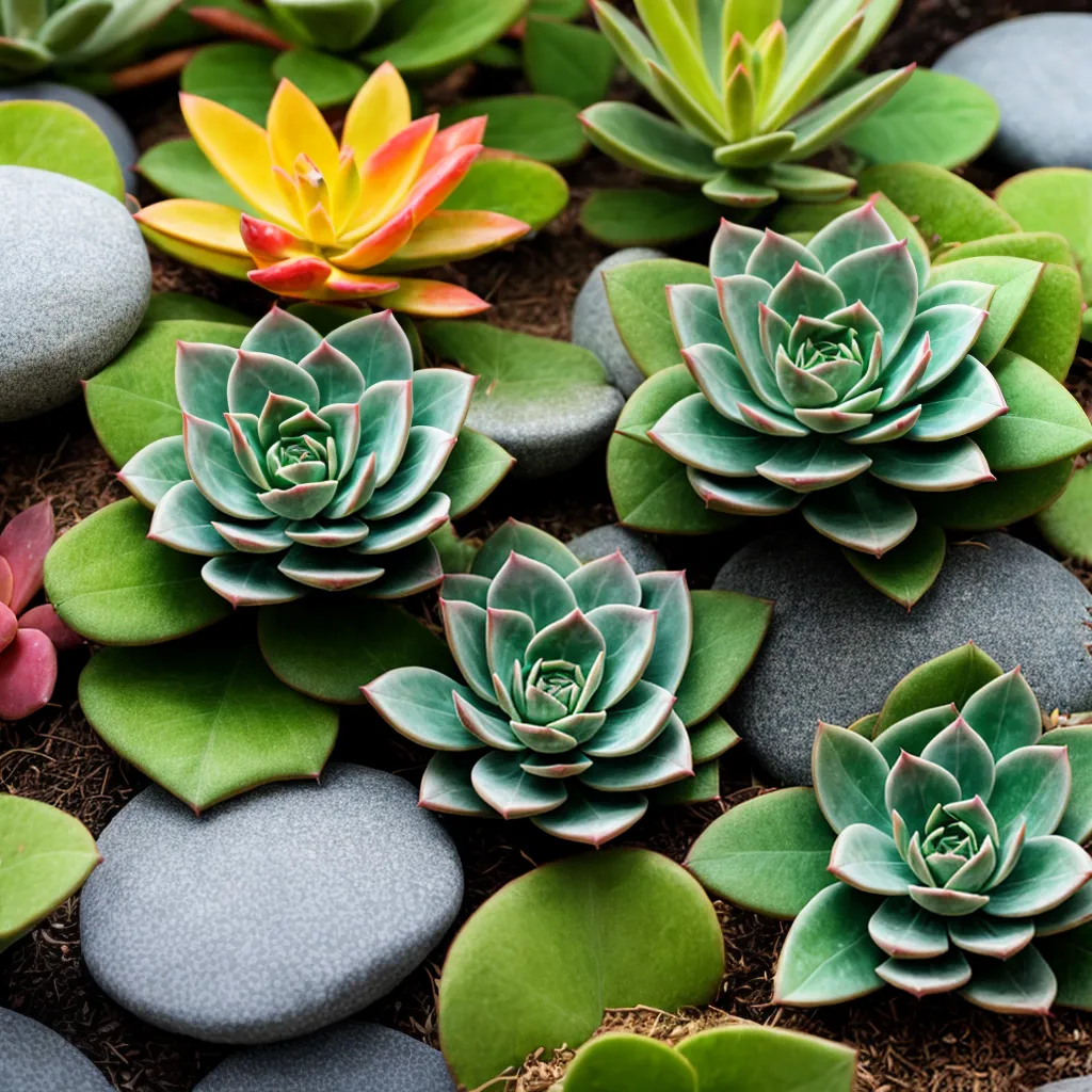 jardim suculentas vibrante tranquilidade