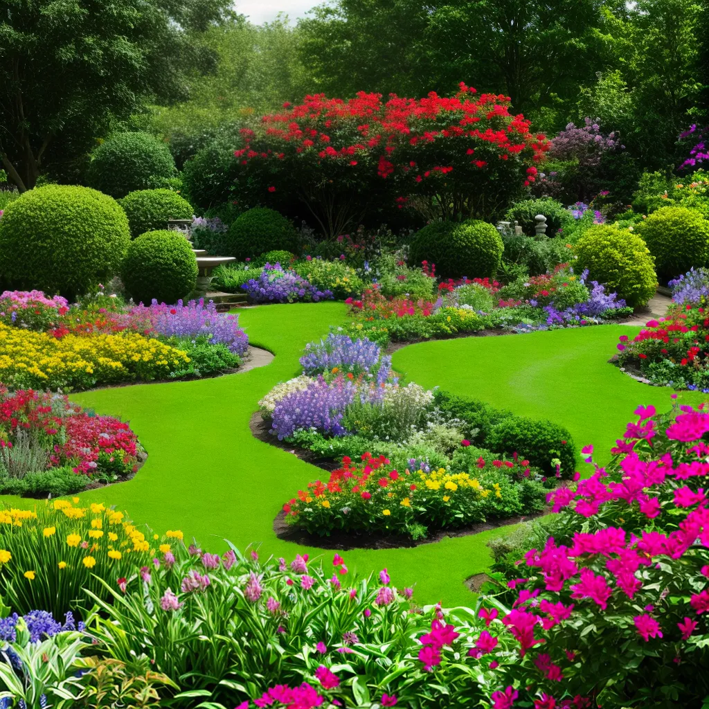 jardim vibrante variedade plantas flores