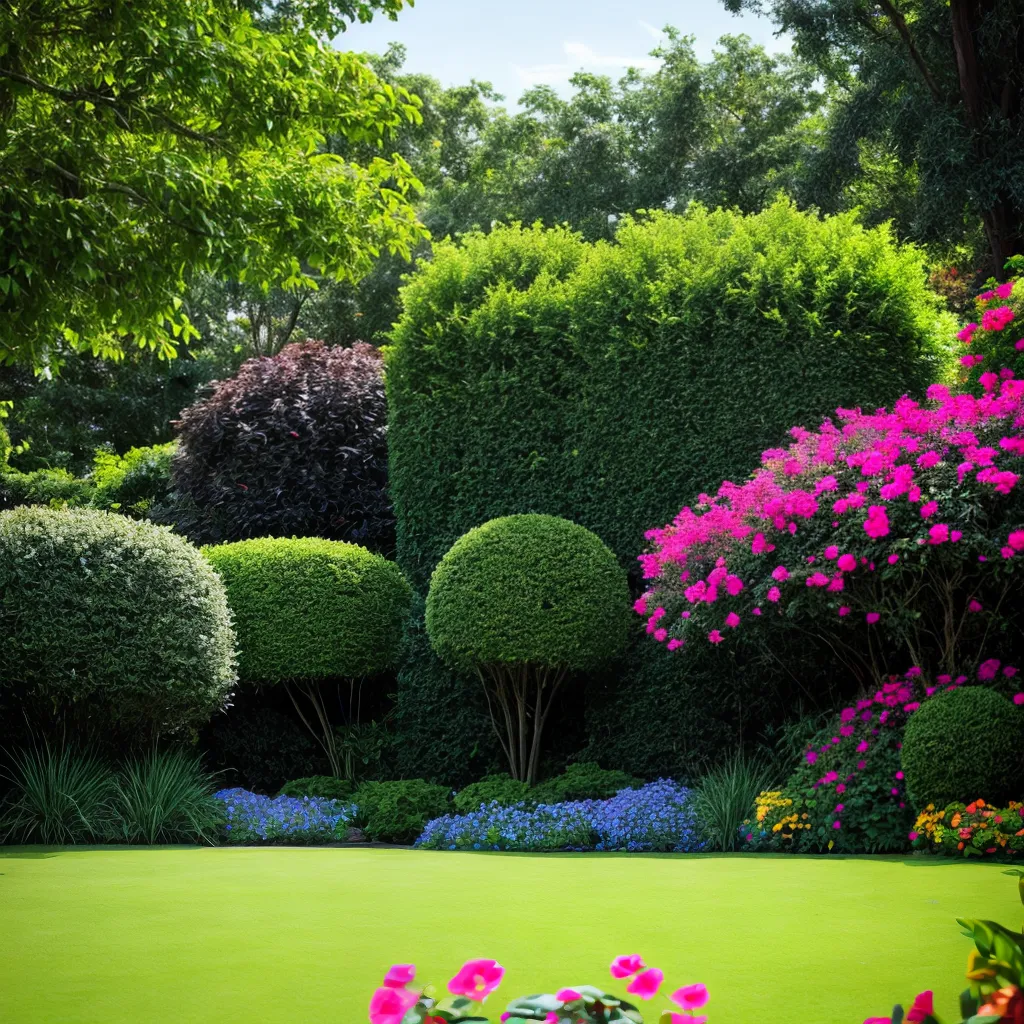 jardim vibrante flores arvores folhagem