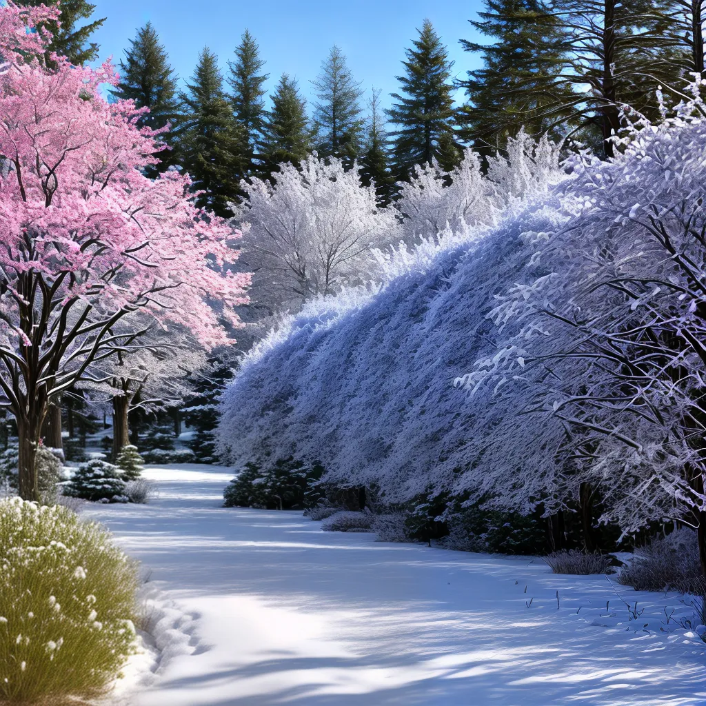 jardim inverno neve flores coloridas 1