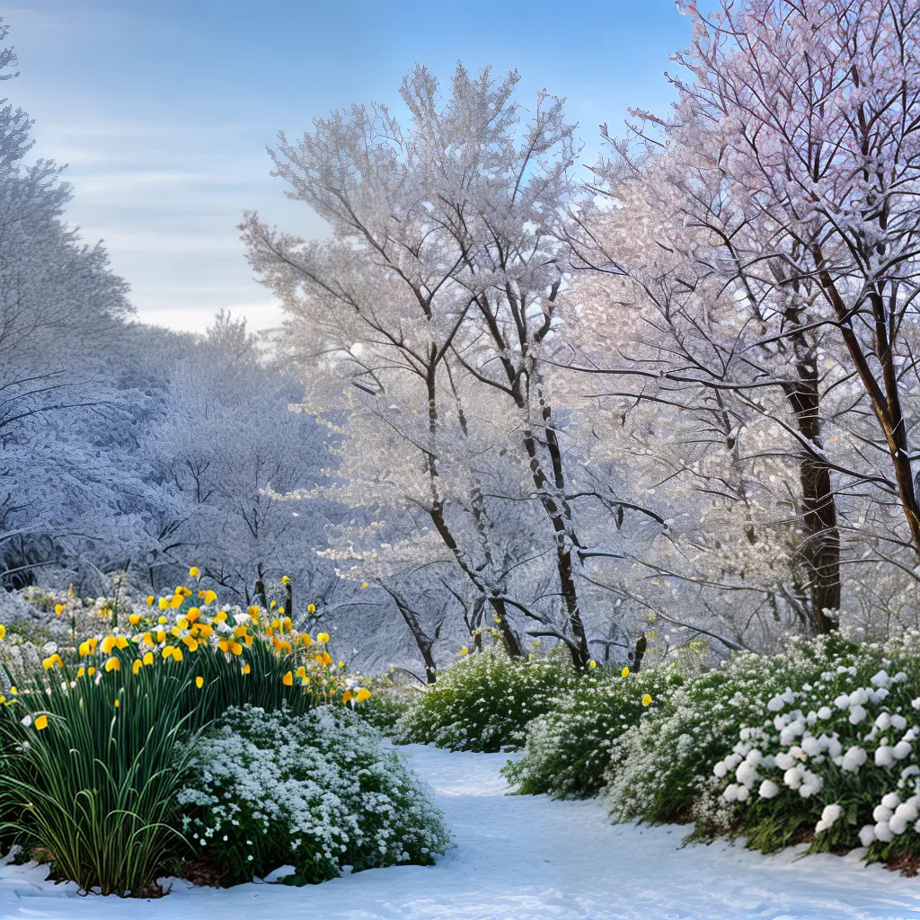 jardim inverno flores neve 1
