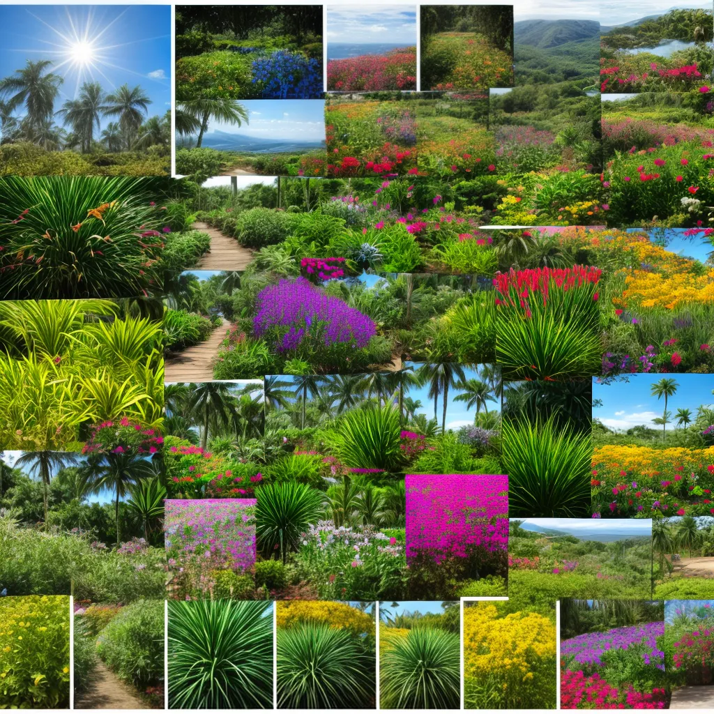 colagem plantas mundo palmeira flores