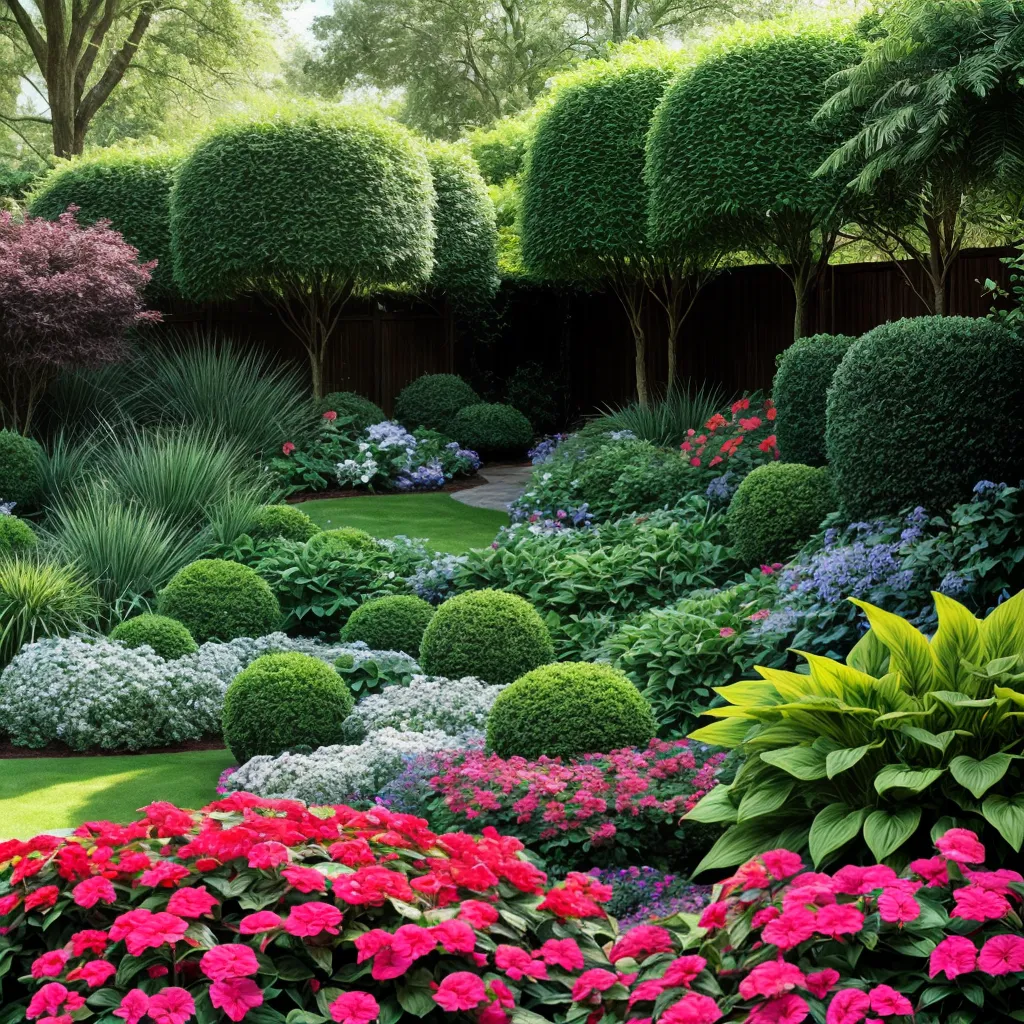 jardim sombra plantas cores sereno