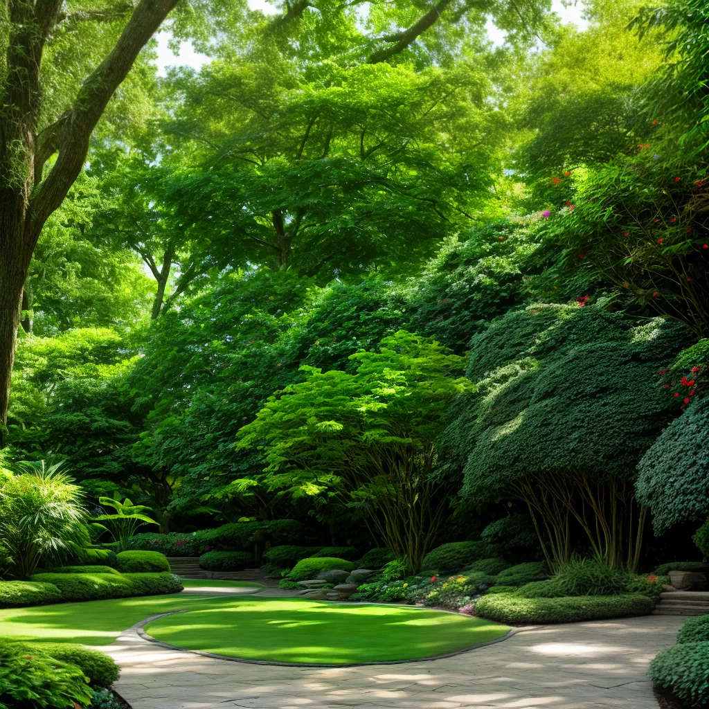 jardim verde folhagem colorida