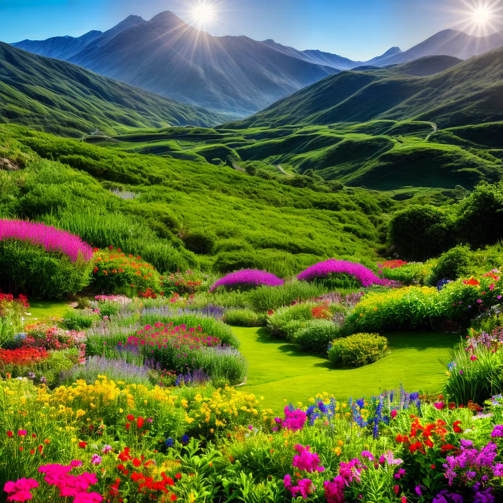 jardim aromatico sol montanhas