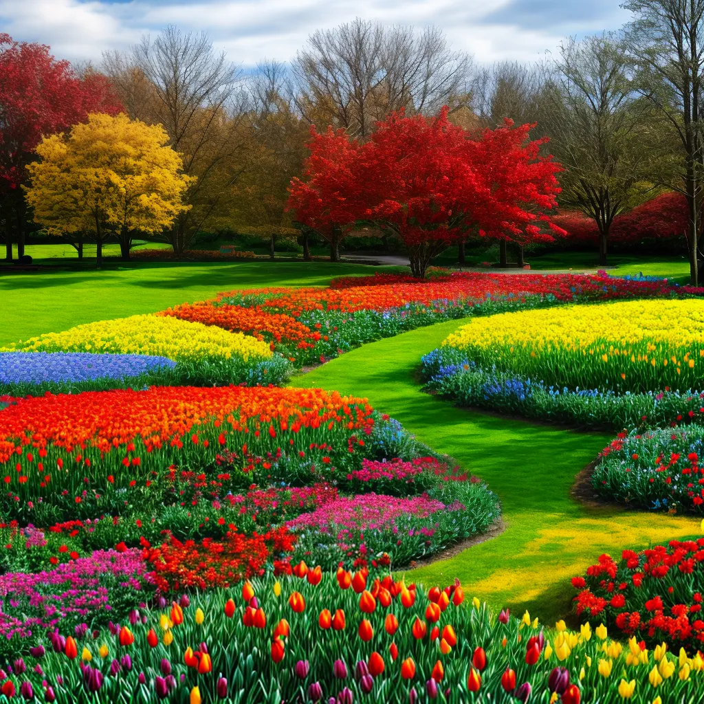 jardim colorido flores estacoes 1