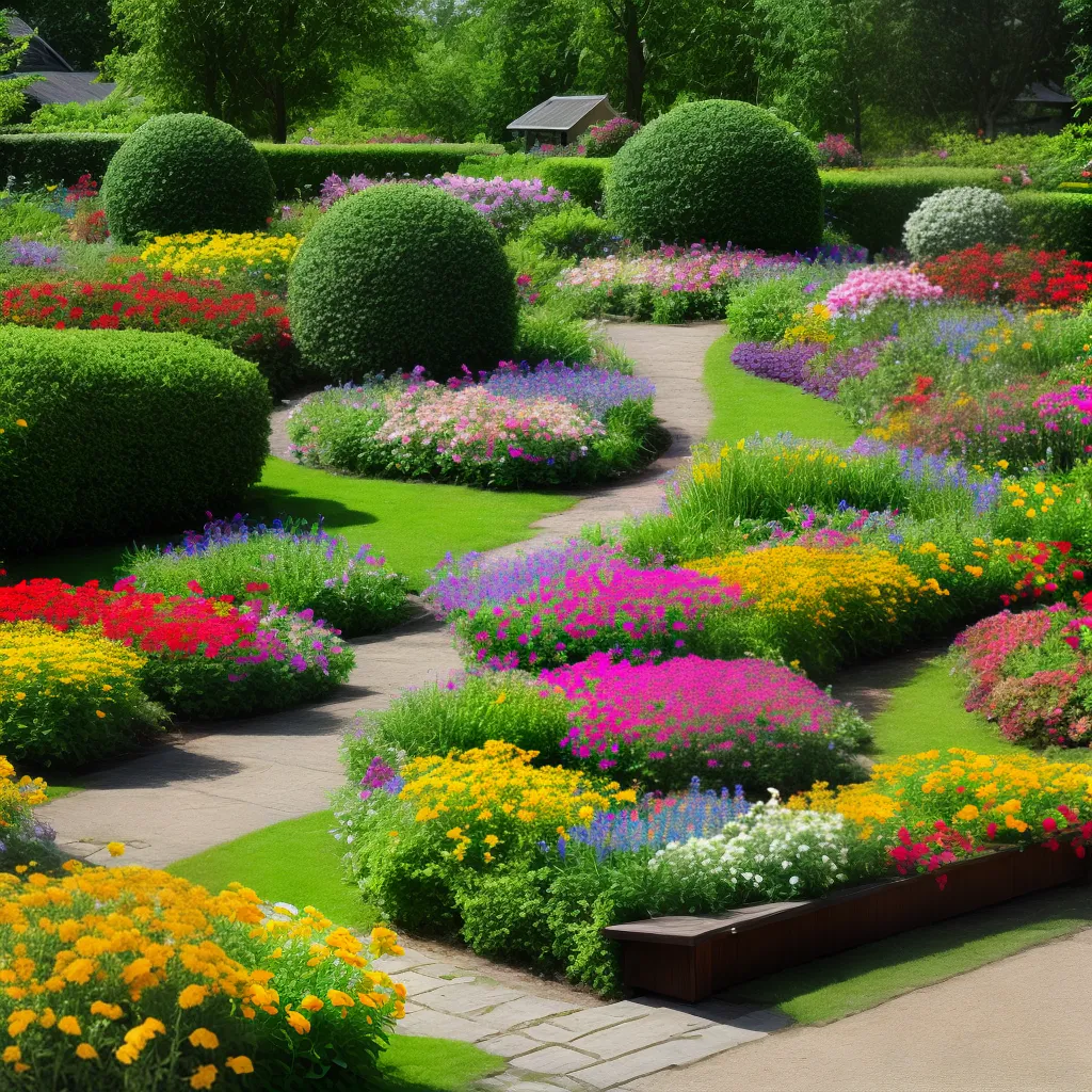 jardim colorido flores ferramentas estacoes