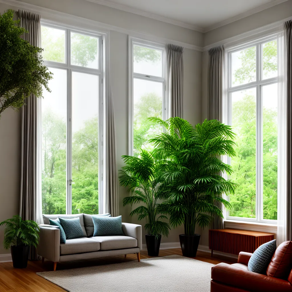 sala plantas verdes iluminada