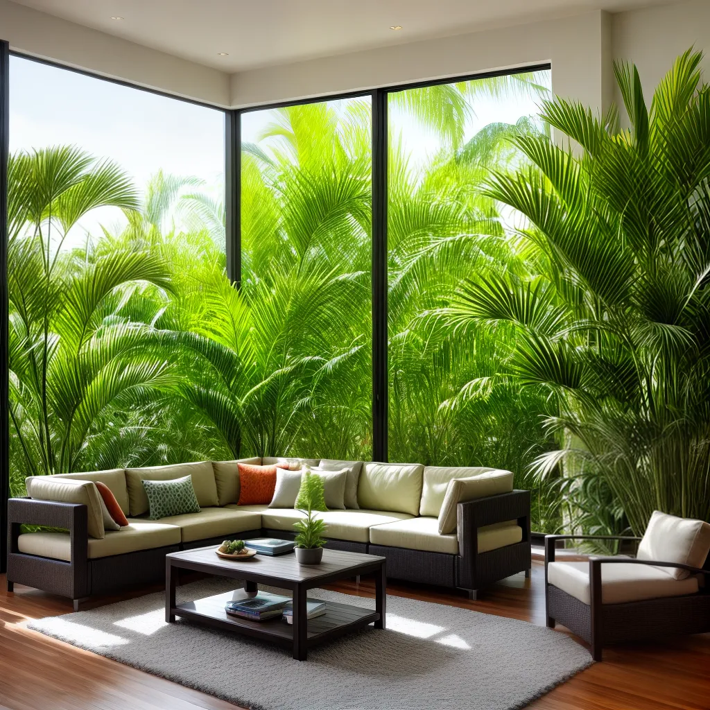 sala verde janelas plantas acolhedora