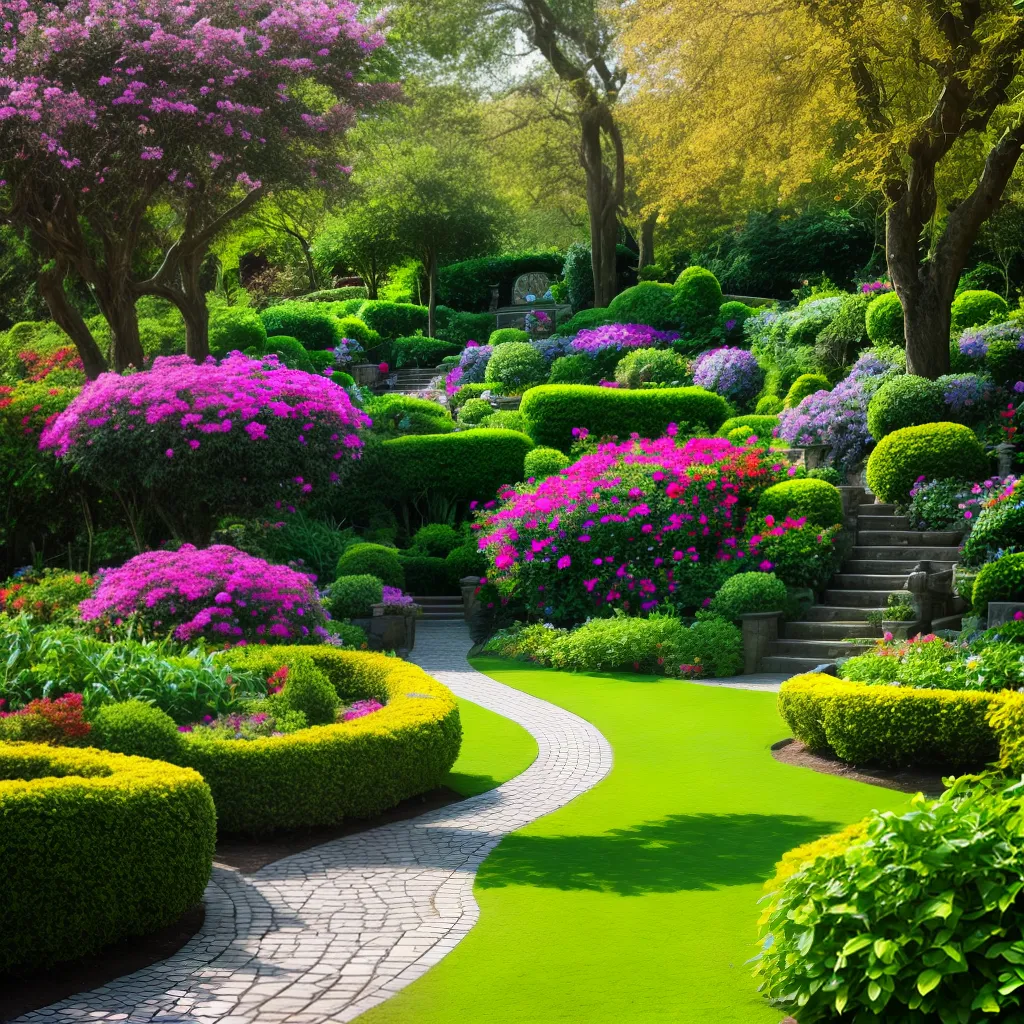 jardim colorido sol acolhedor