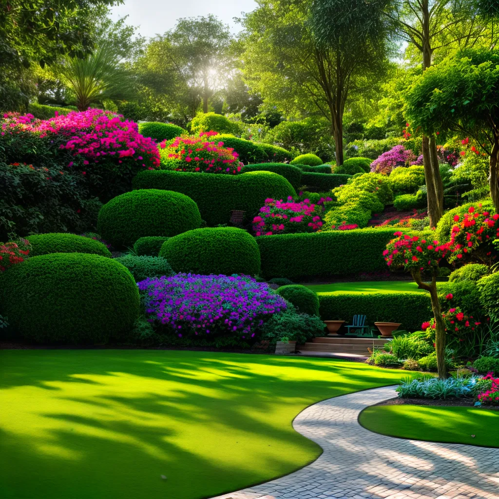 jardim colorido sol sombra