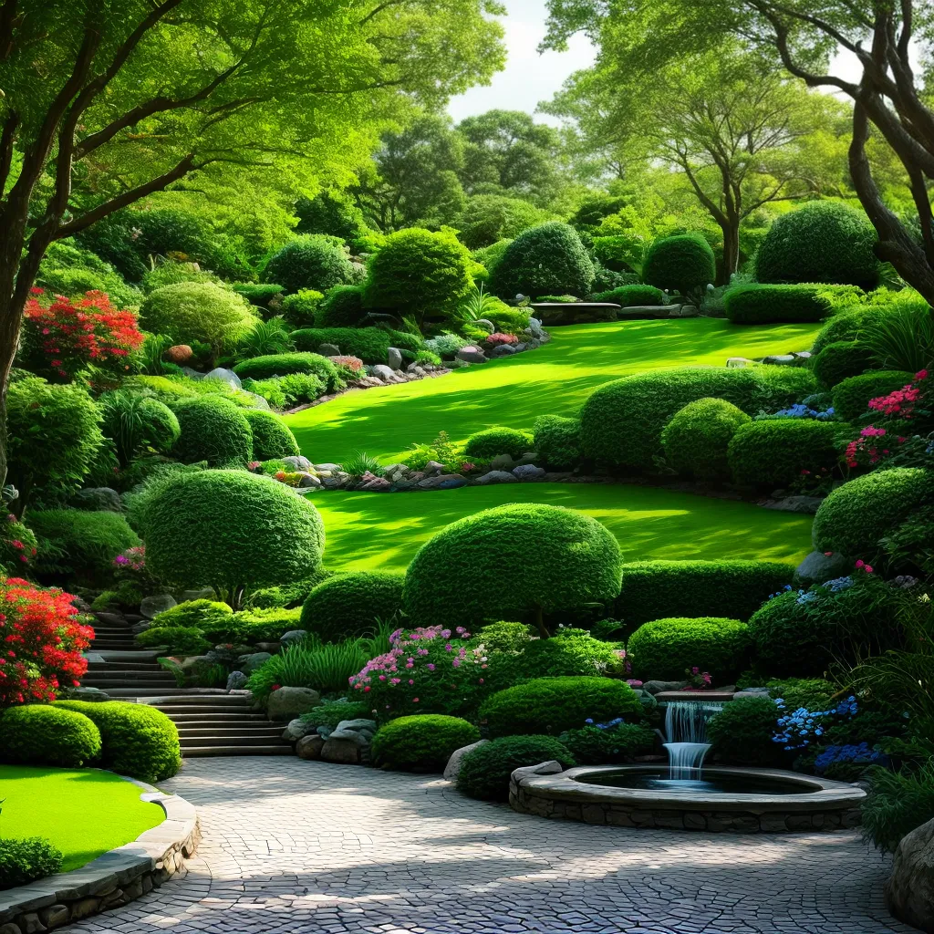 jardim tranquilo natureza flores arvore