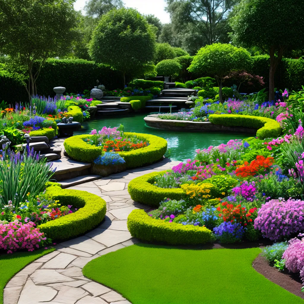 jardim flores coloridas caminho esculturas jardim flores coloridas caminho esculturas