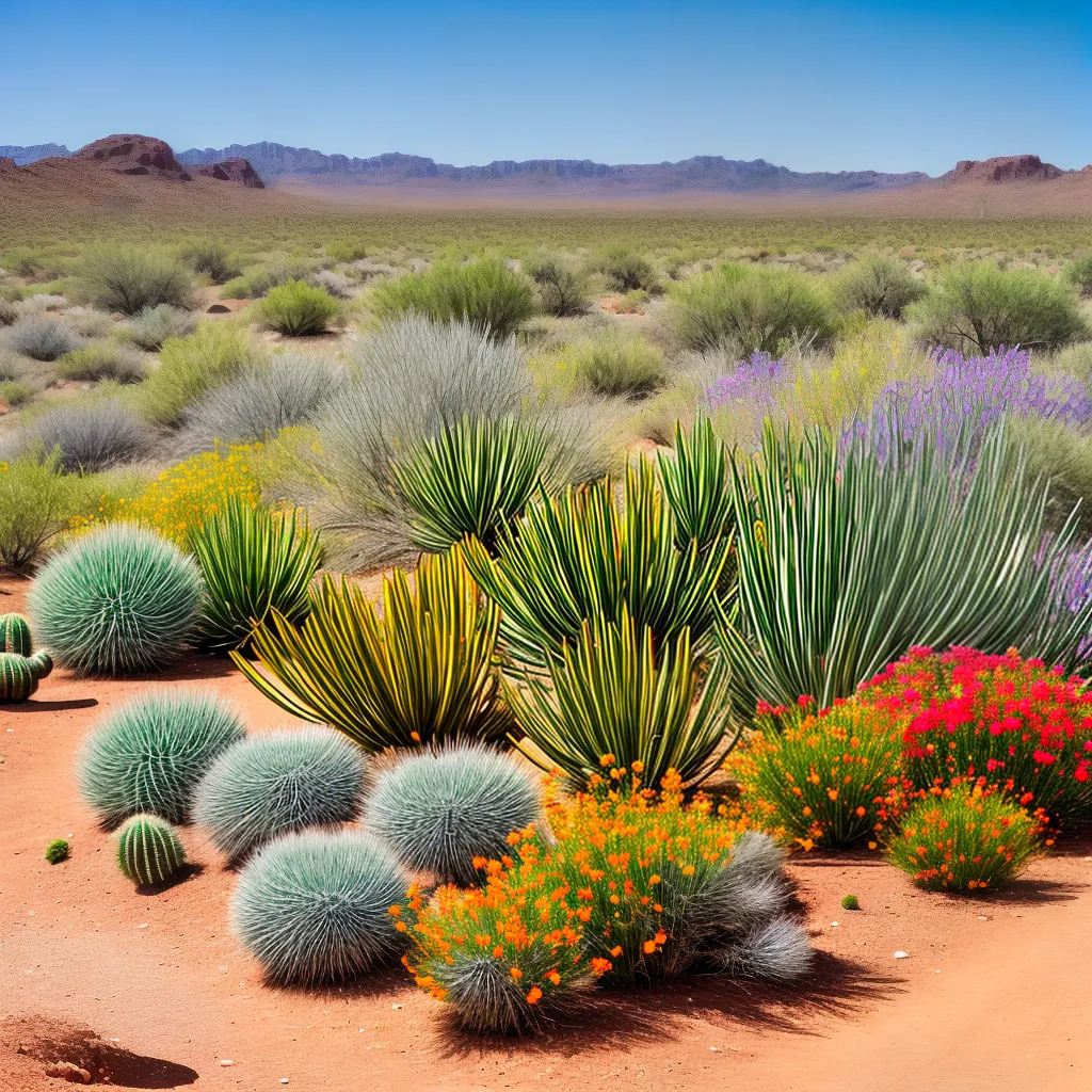 paisagem deserto cactos suculentas colorido paisagem deserto cactos suculentas colorido