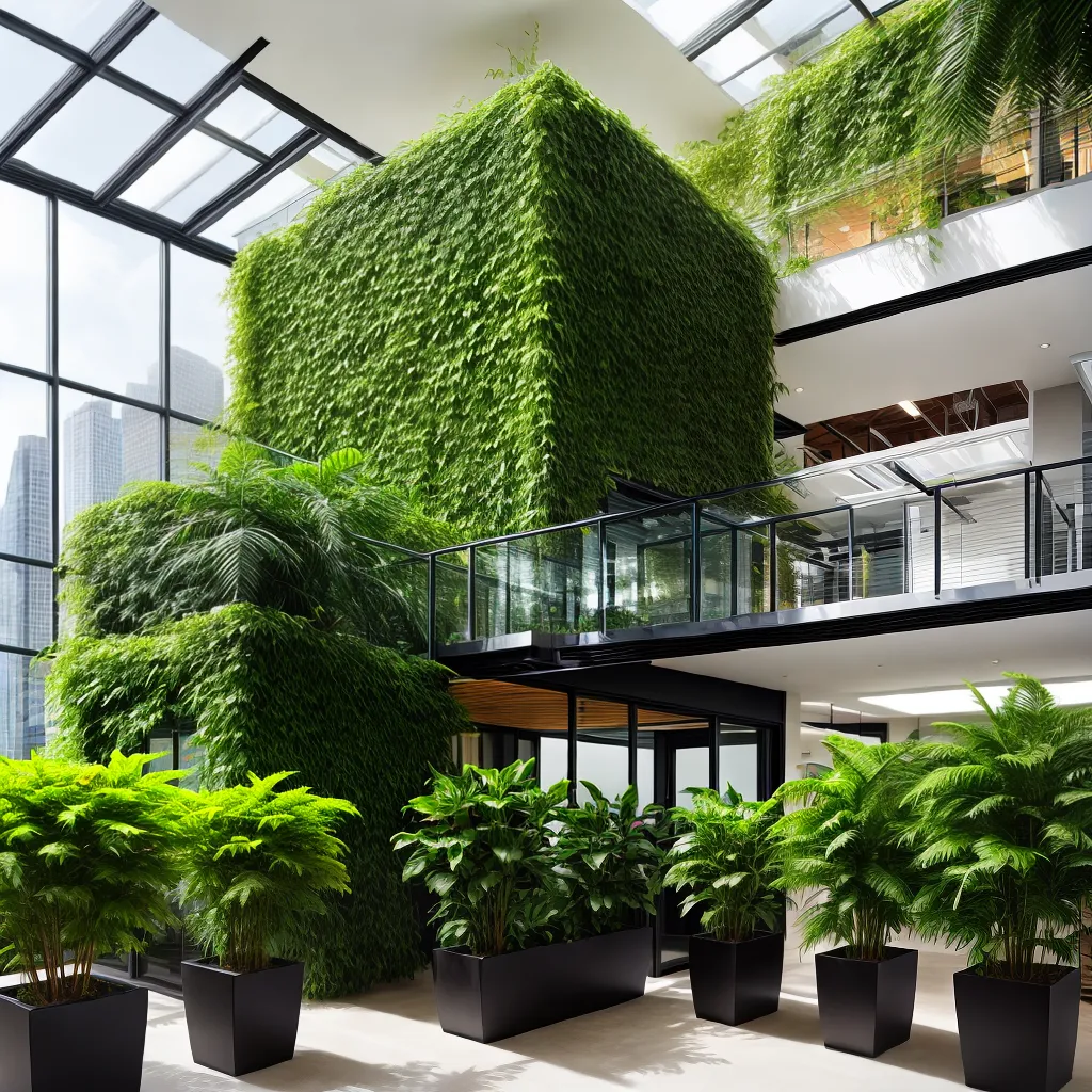 jardim interno escritorio produtividade