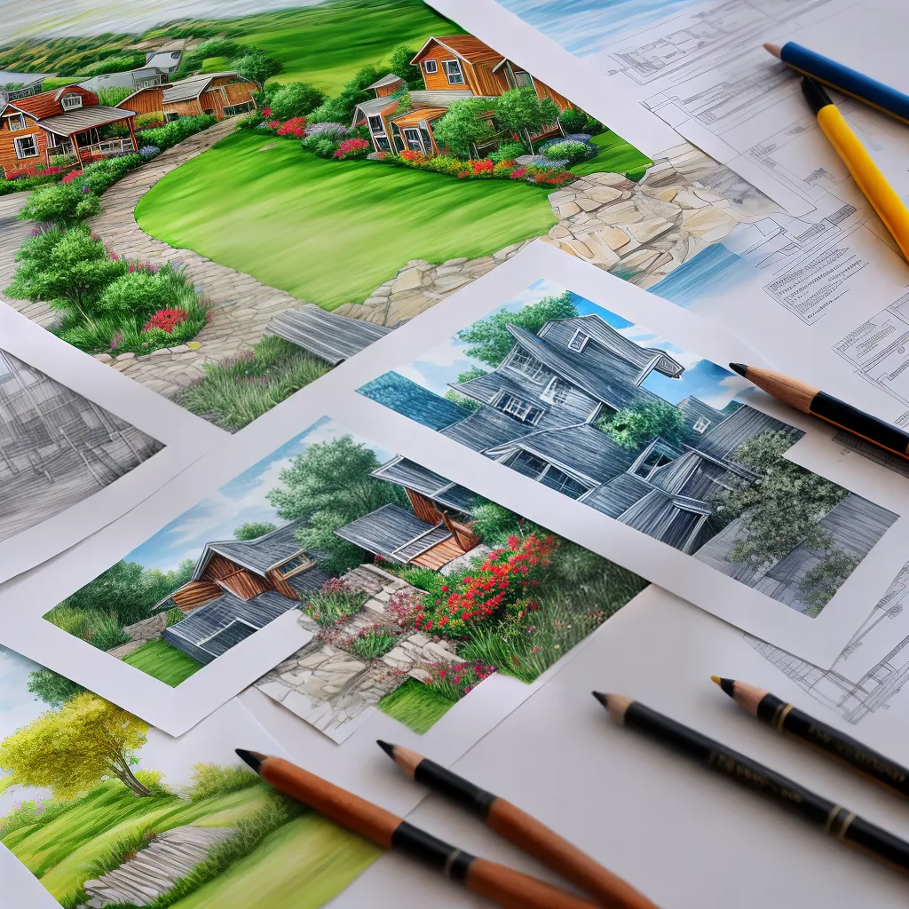 projeto paisagismo evolucao esbocos planos