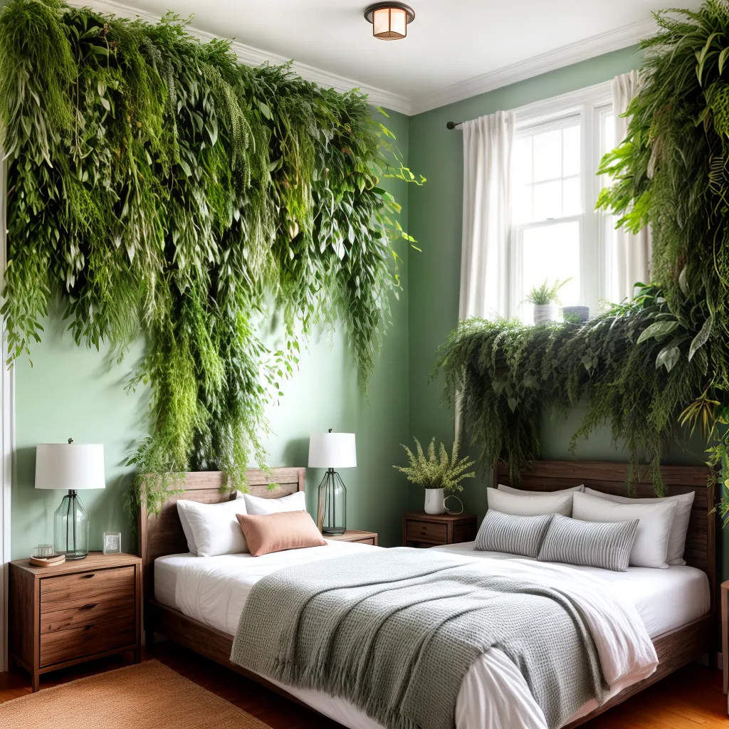 quarto aconchegante verde natureza sereno