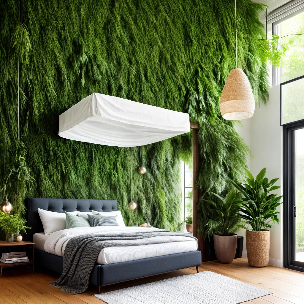 quarto acolhedor parede verde plantas