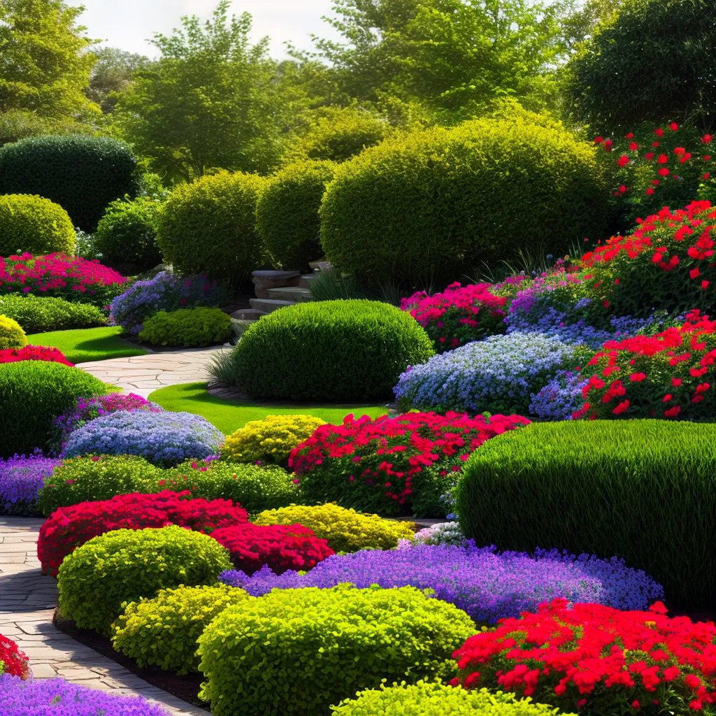 jardim colorido vibrante plantas paisagismo