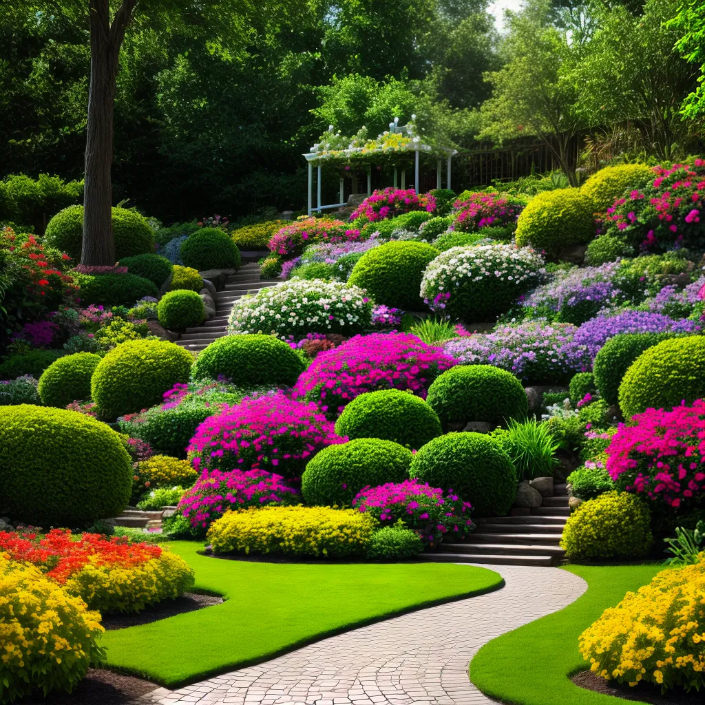 jardim colorido vibrante folhagem