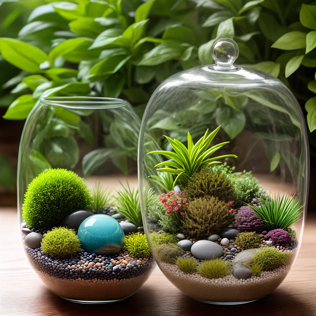 terrario diy plantas coloridas luzes