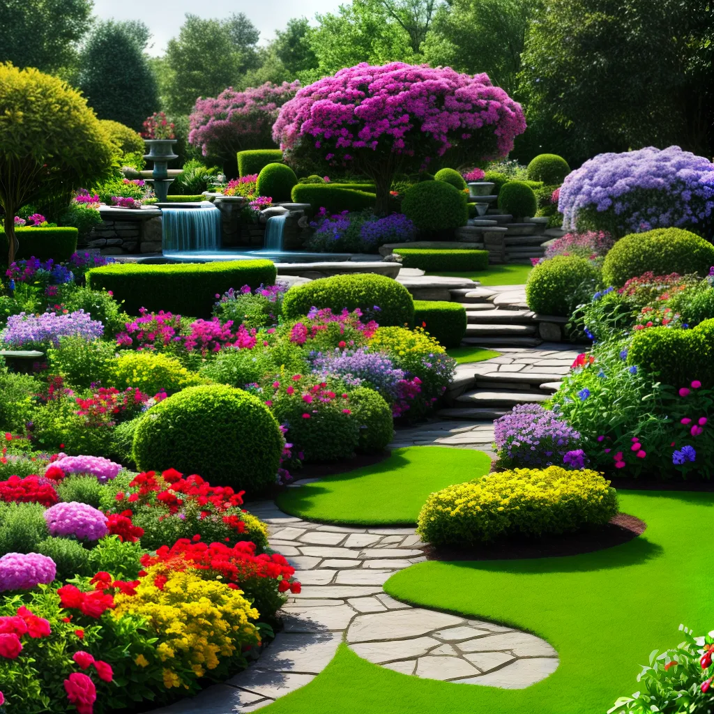 jardim colorido flores verde tranquilidade