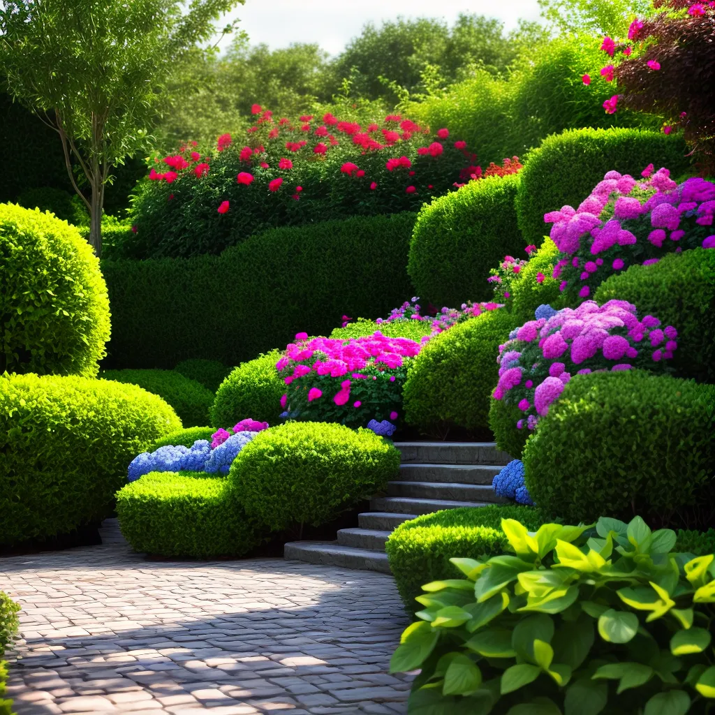 jardim colorido arbustos inspiracao paisagismo Jardim com arbustos e flores em camadas de altura