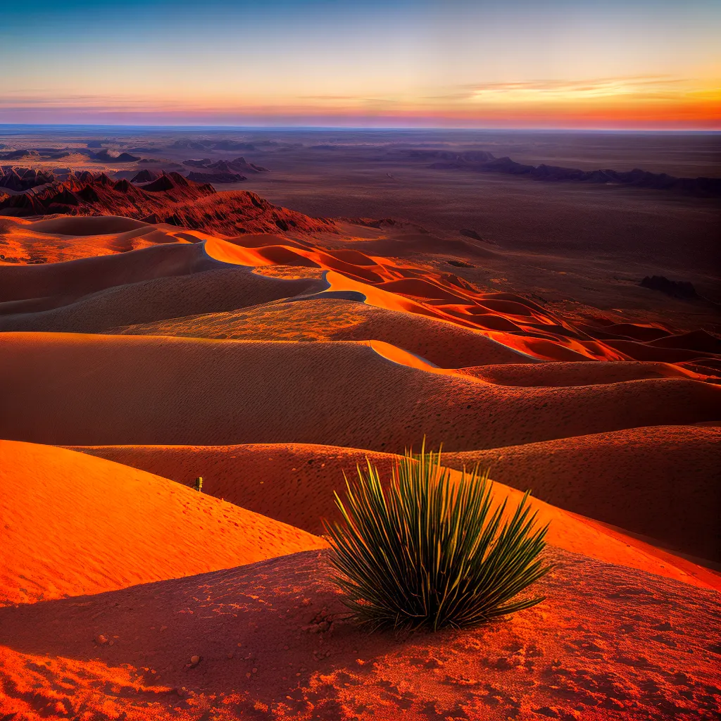 por do sol deserto dunas cacto