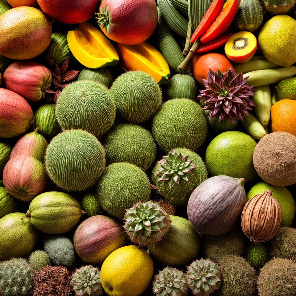 colagem frutas vegetais especiarias biomas