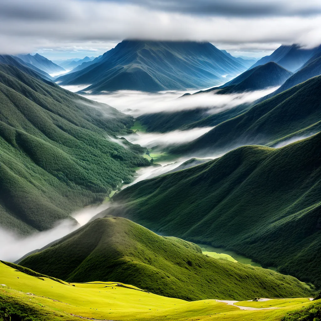 montanhas misterio verde altitude