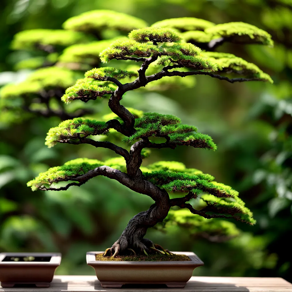 bonsai artesanal ramos folhas