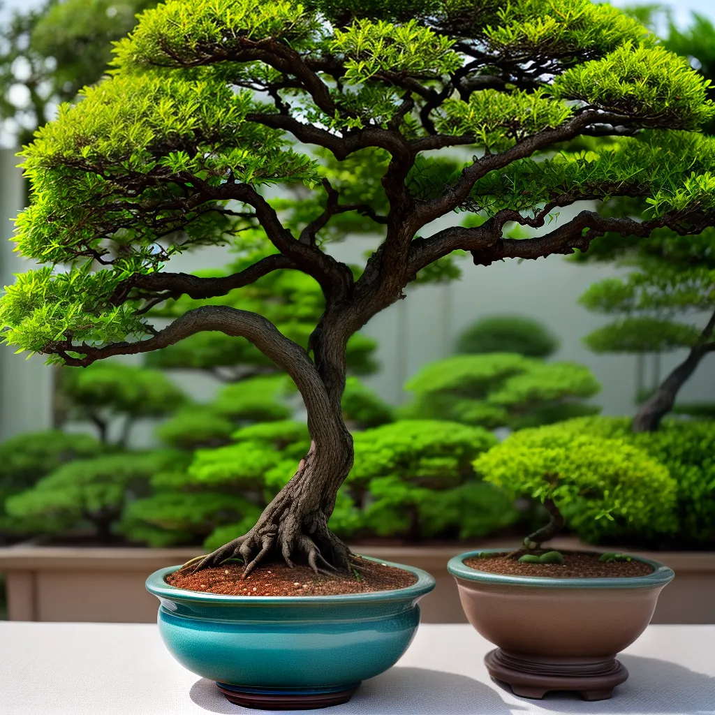 bonsai verde vibrante potinho
