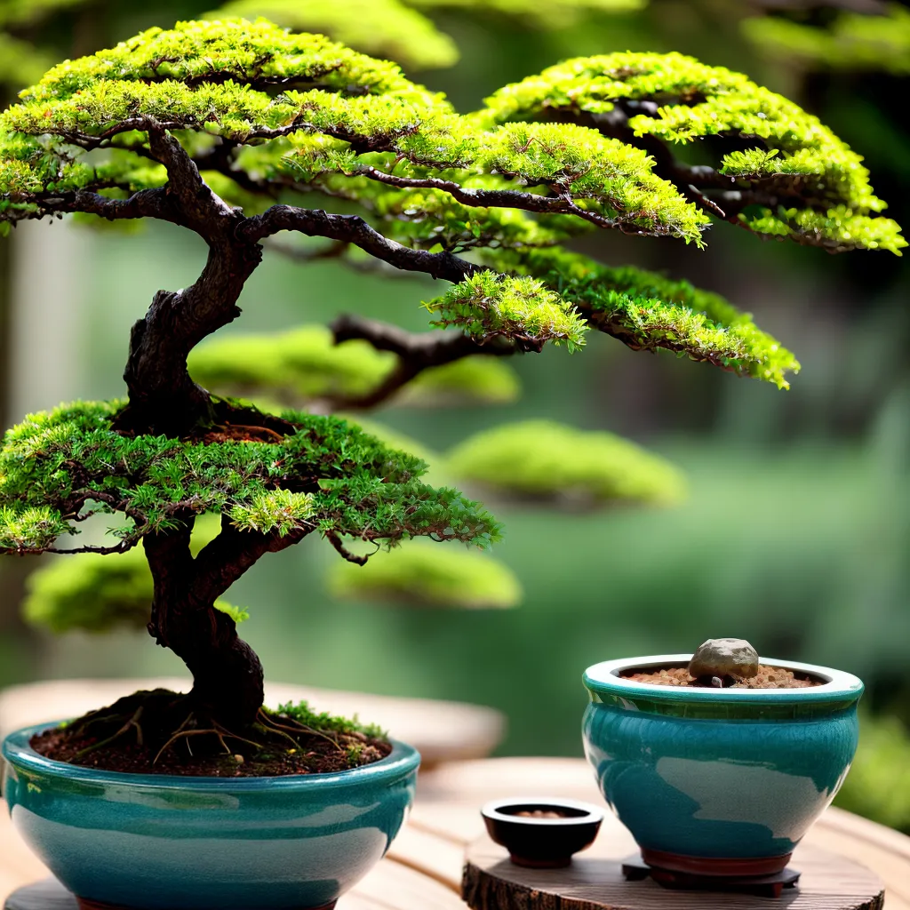 bonsai verde vibrante potinho ceramica