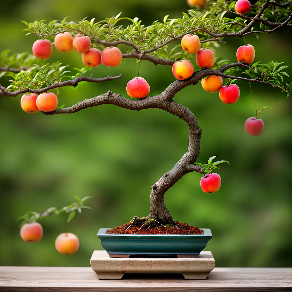 bonsai frutas miniatura natureza