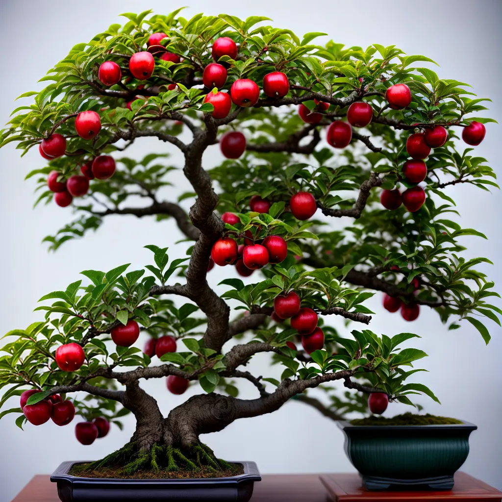 bonsai maca vermelha detalhes