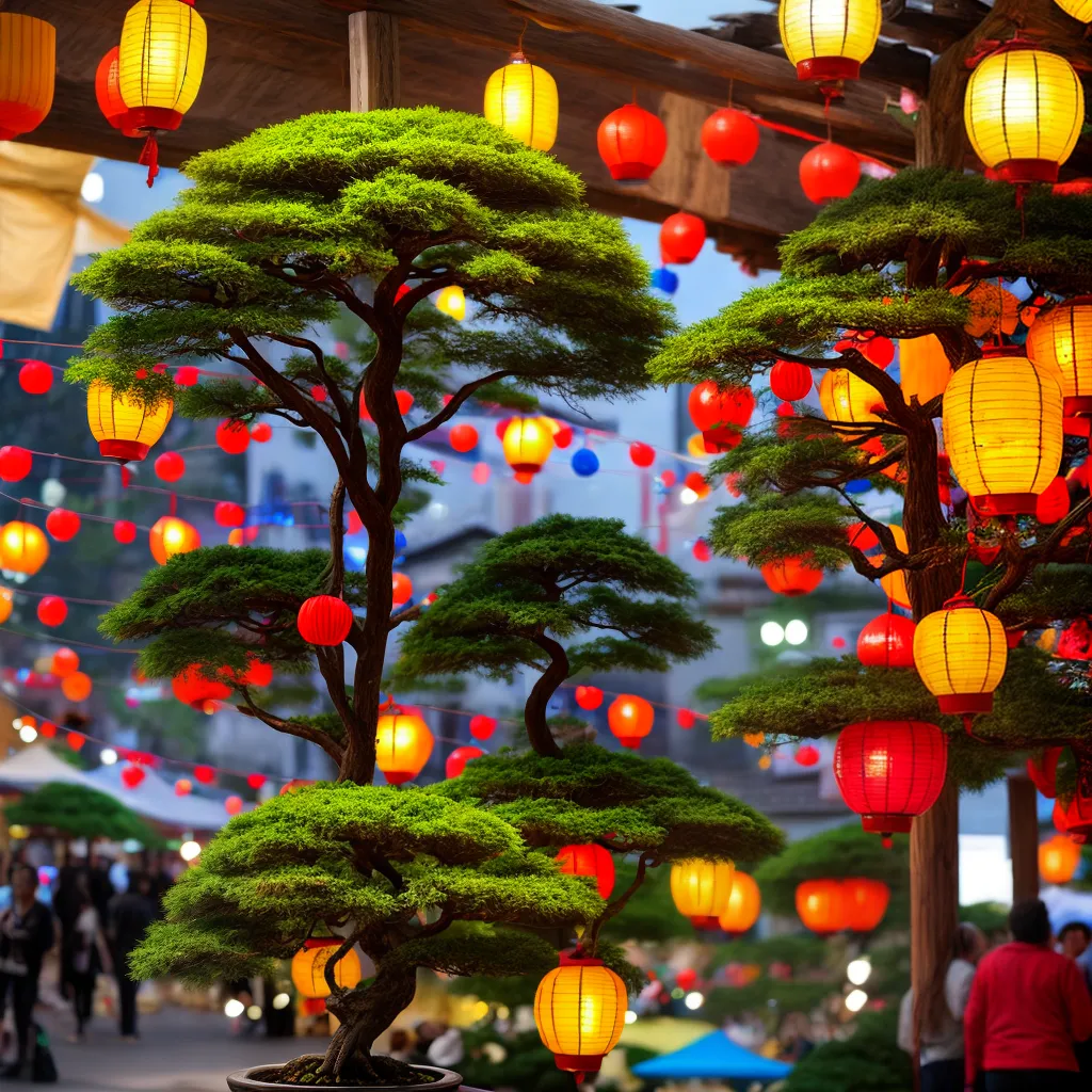 bonsai festival luzes multidao cultural