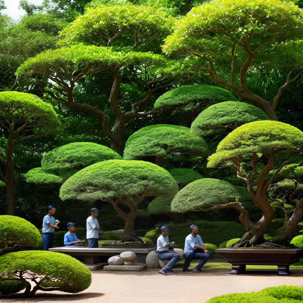 grupo pessoas jardim bonsai aprendizado grupo pessoas jardim bonsai aprendizado