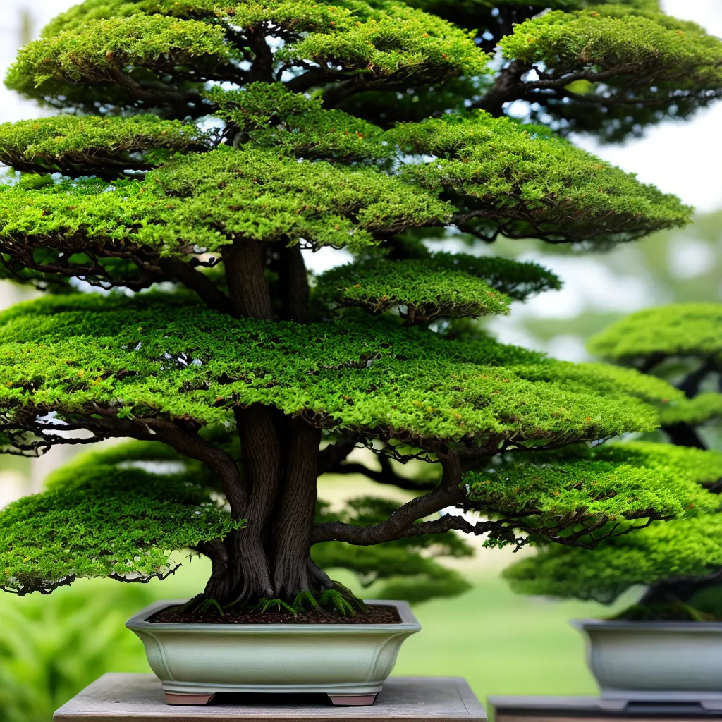 bonsai saudavel folhas verdes ferramentas
