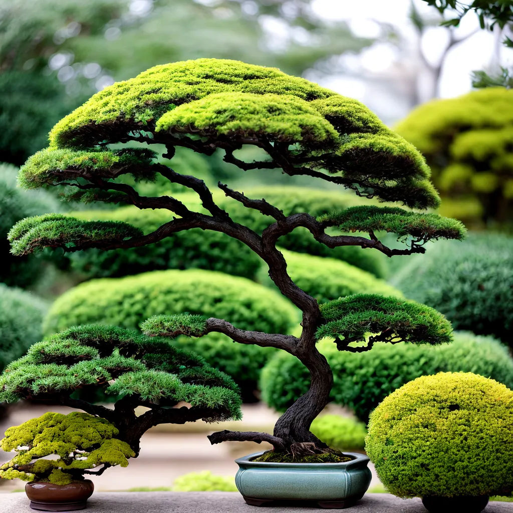 kusamono arranjo bonsai colorido