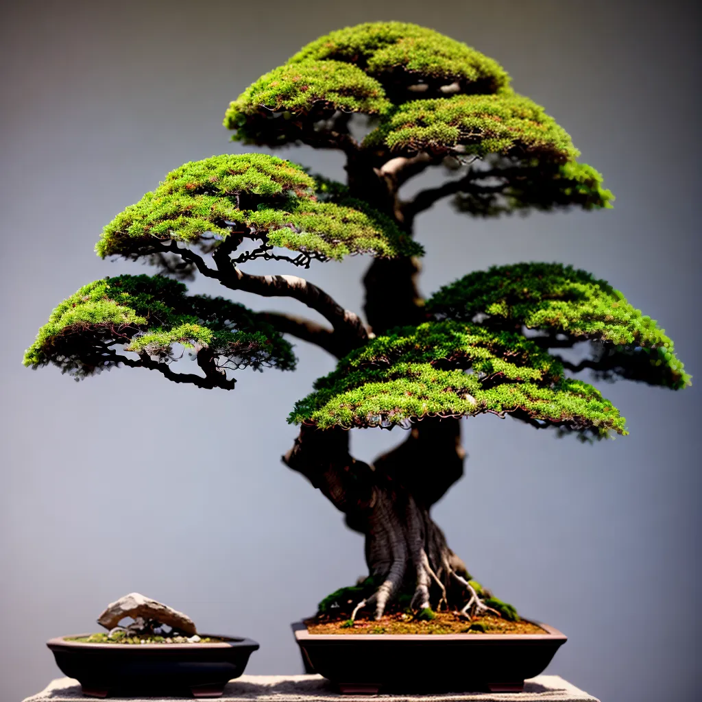 bonsai escultura ramos folhas