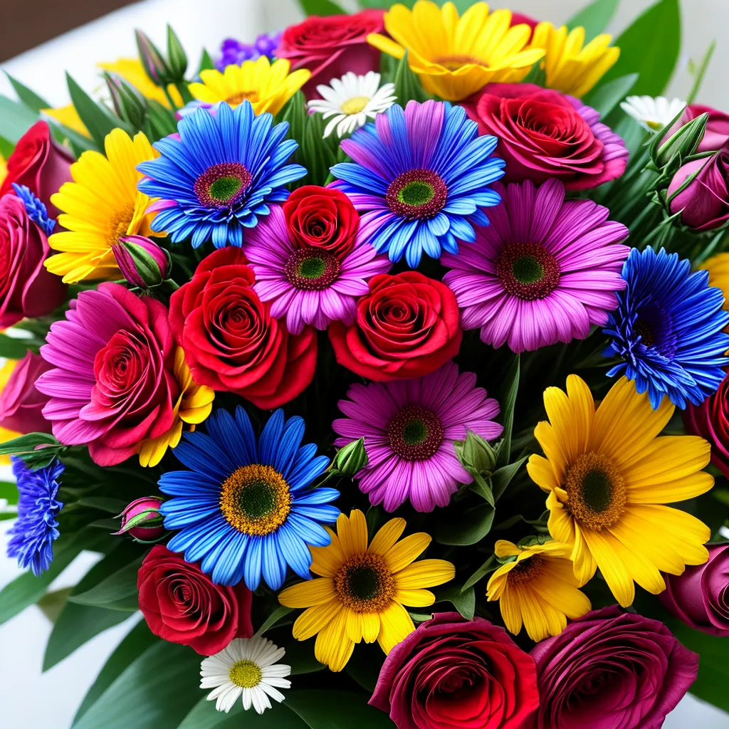 bouquet flores vibrante alegria