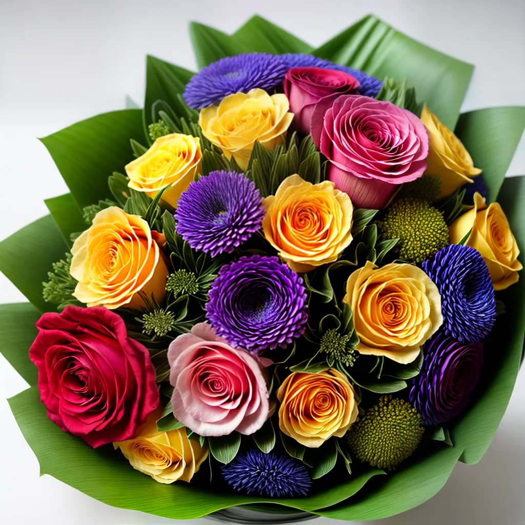 bouquet flores coloridas elegante