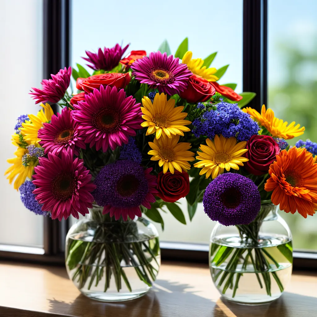 bouquet flores coloridas vibrantes