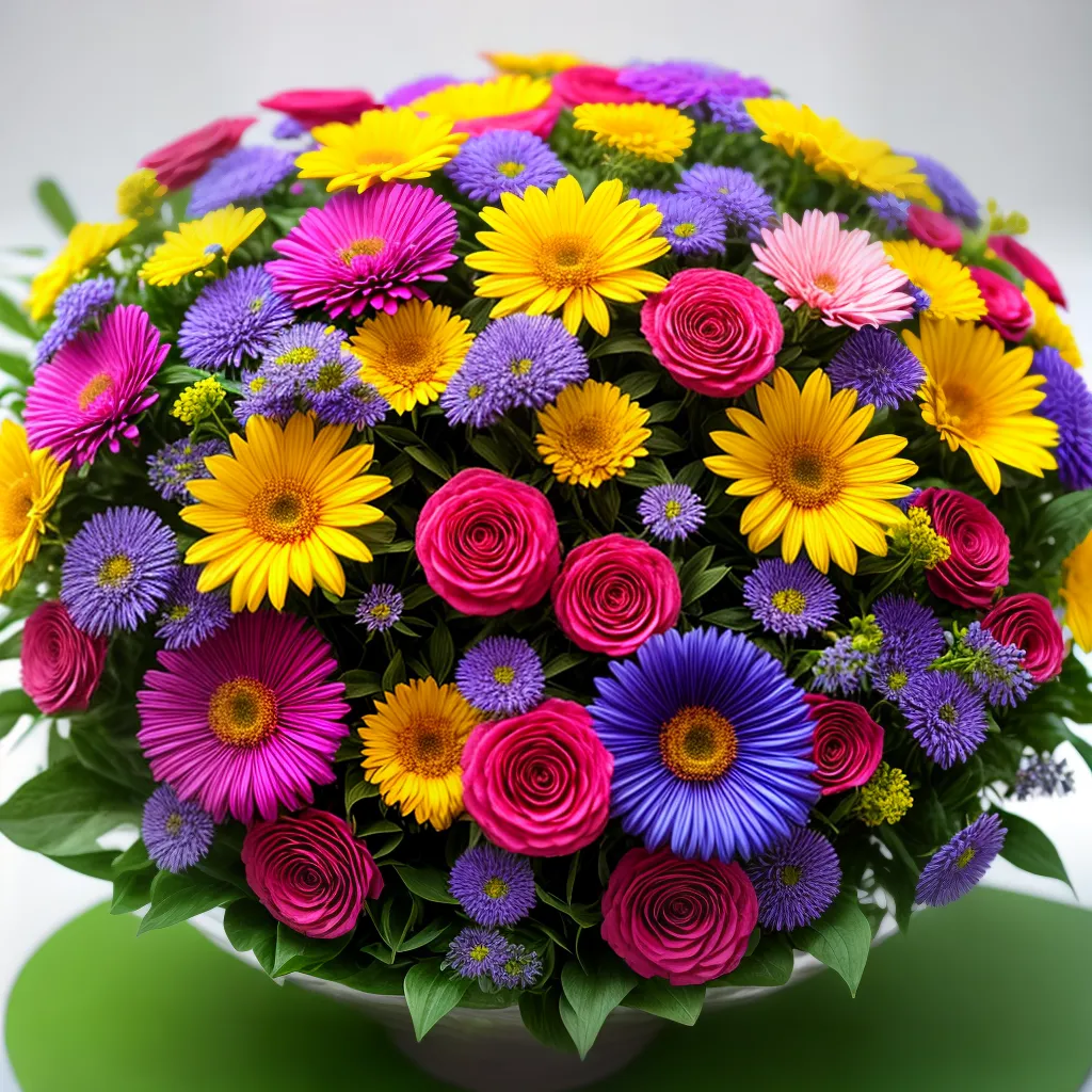bouquet colorido flores vibrantes