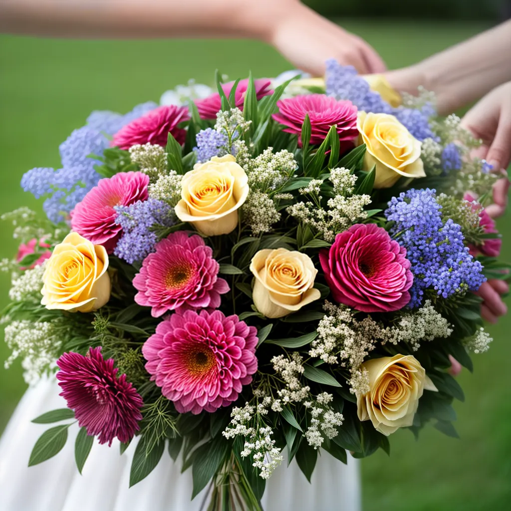 maos arranjo floral beleza artistica