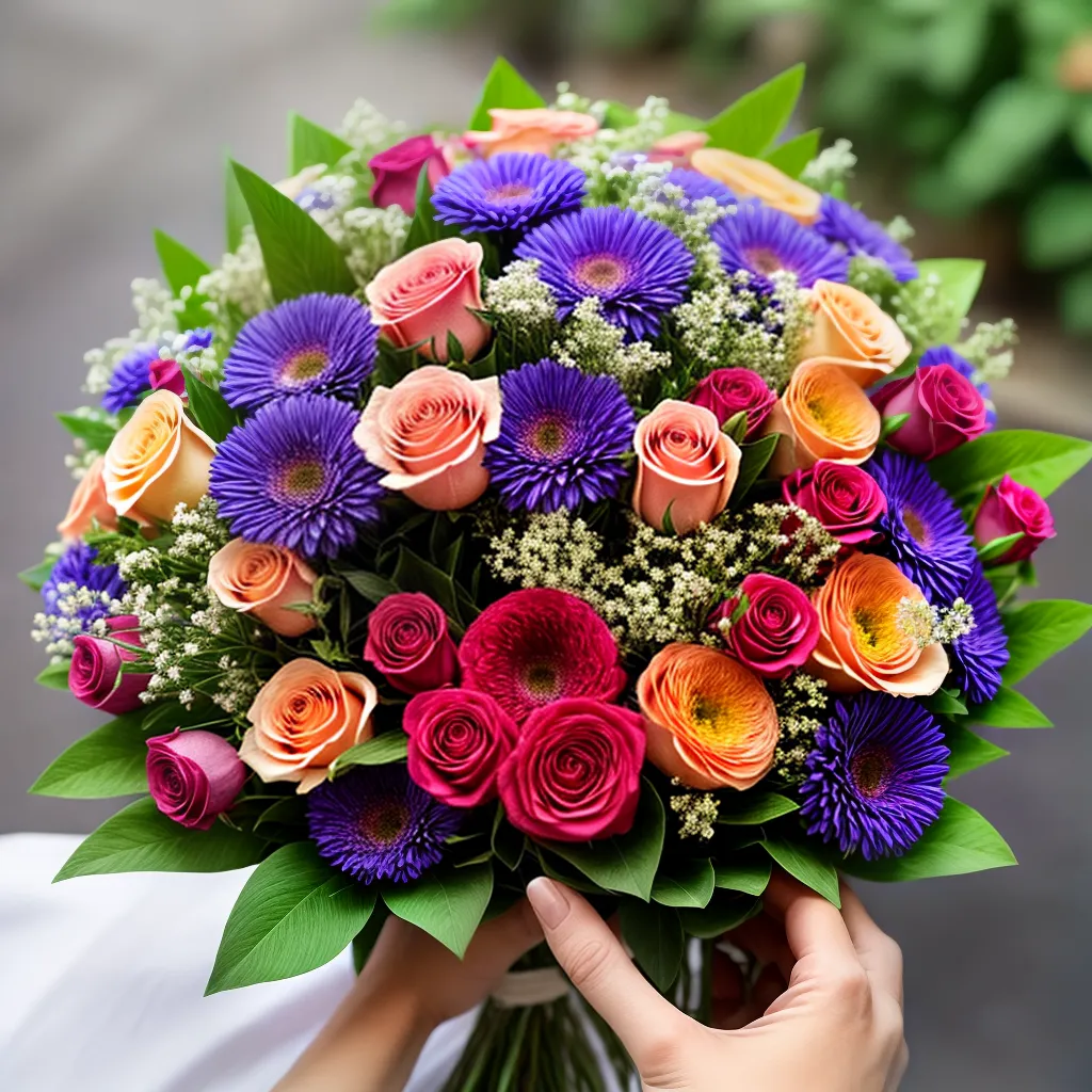 florista maos arranjo vibrante