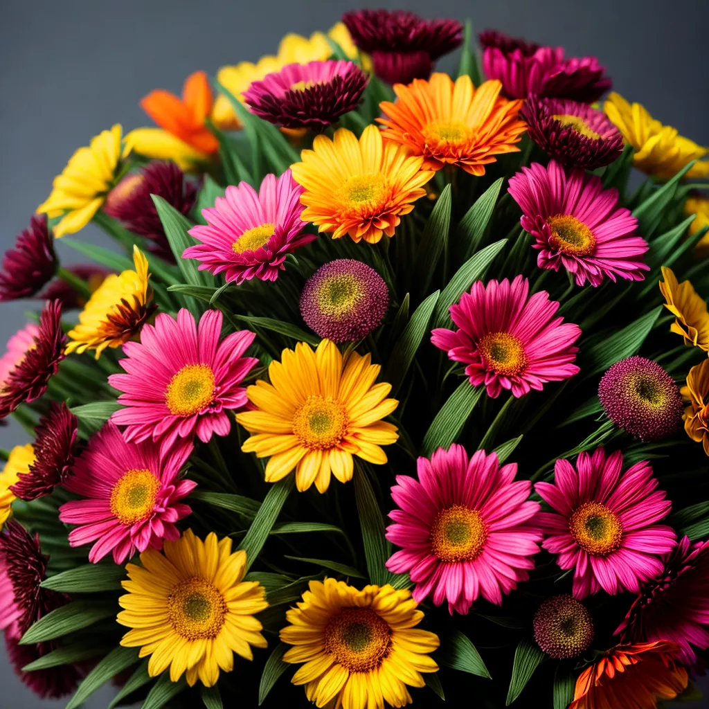 bouquet flores vibrantes cores natureza
