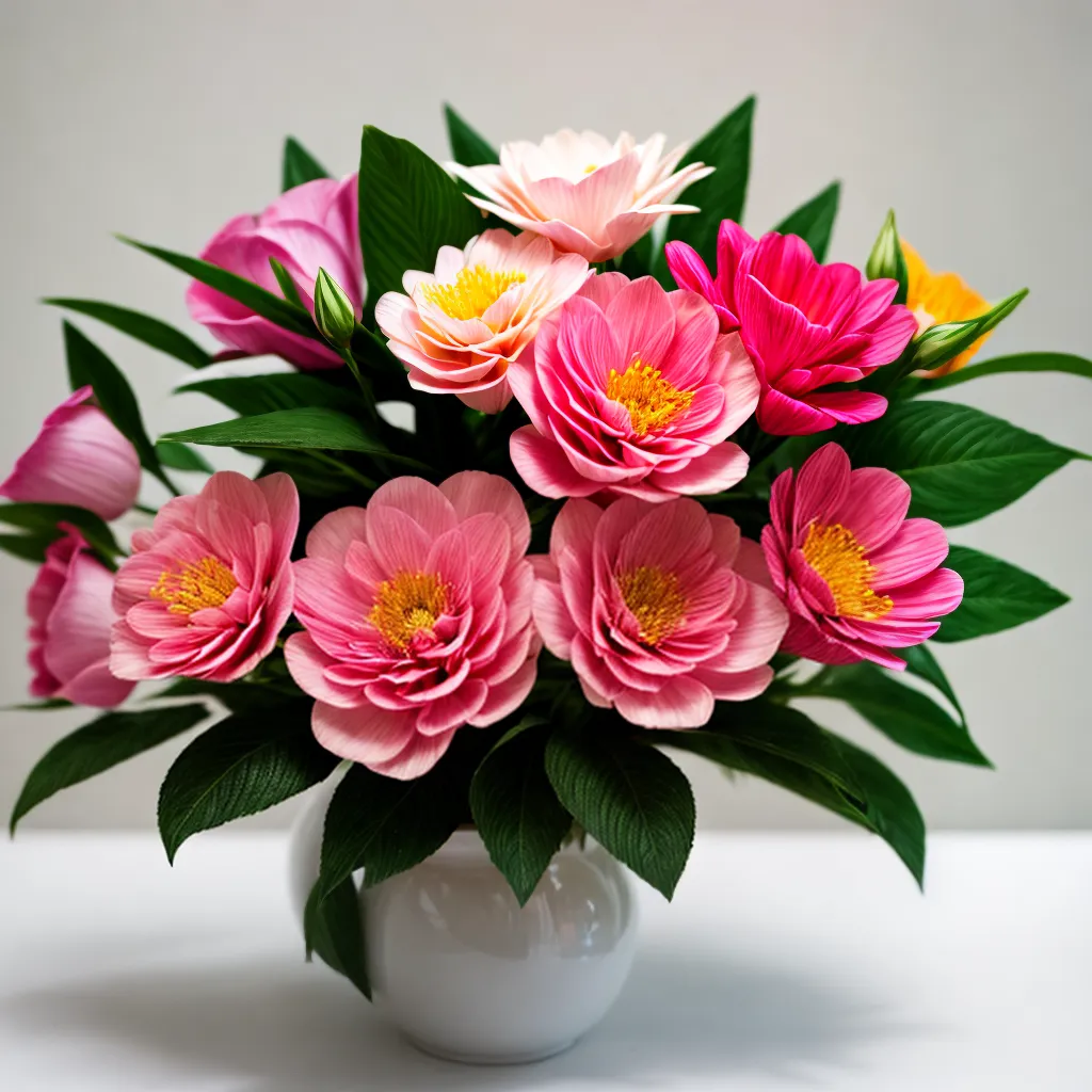 bouquet flores rosa branco minimalista