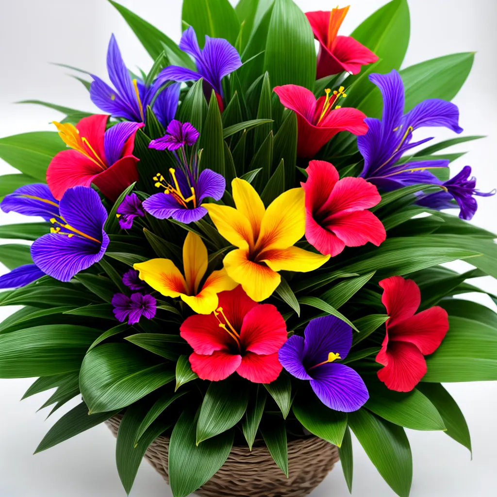 bouquet tropical exotico flores coloridas